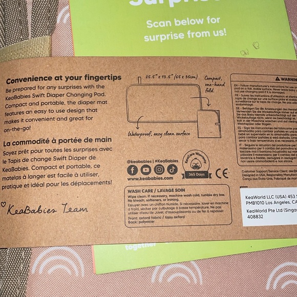 KeaBabies Portable Diaper Changing Pad Waterproof Foldable Travel Changing Mat - Picture 8 of 8